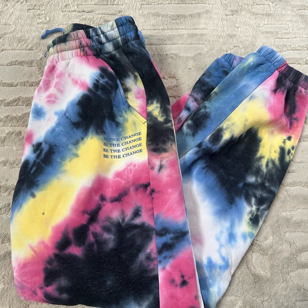 Vitality Tie-Dye Sweatpants - Pink, Blue & Yellow